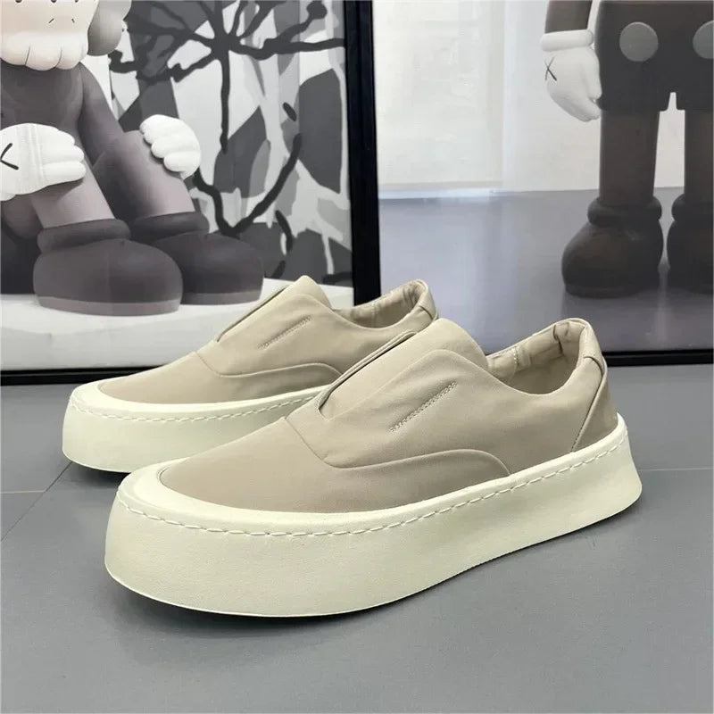 Men’s Casual Canvas Shoes – Ice Silk Breathable Platform Loafers