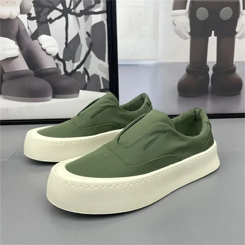 Men’s Casual Canvas Shoes – Ice Silk Breathable Platform Loafers