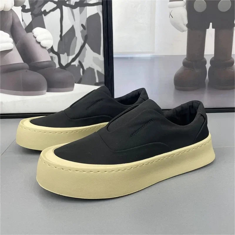 Men’s Casual Canvas Shoes – Ice Silk Breathable Platform Loafers