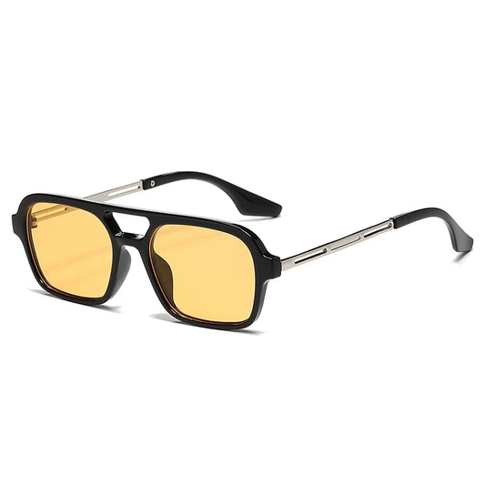 Vintage Square Sunglasses – Candy Color Double Bridge Retro UV400