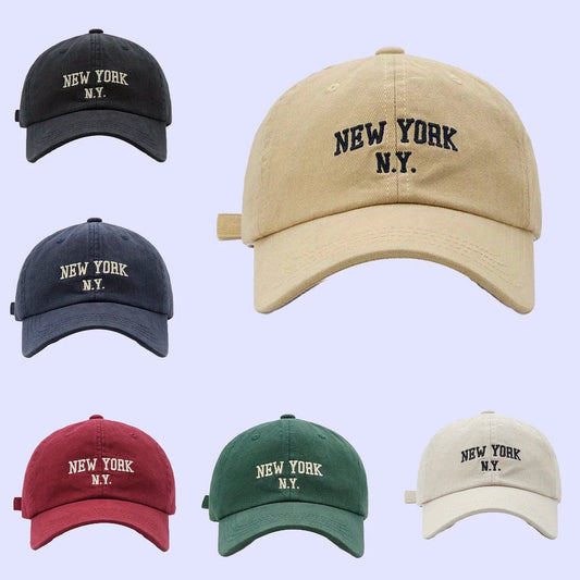 New York Letter Baseball Cap – Retro Cotton Snapback Hat Unisex